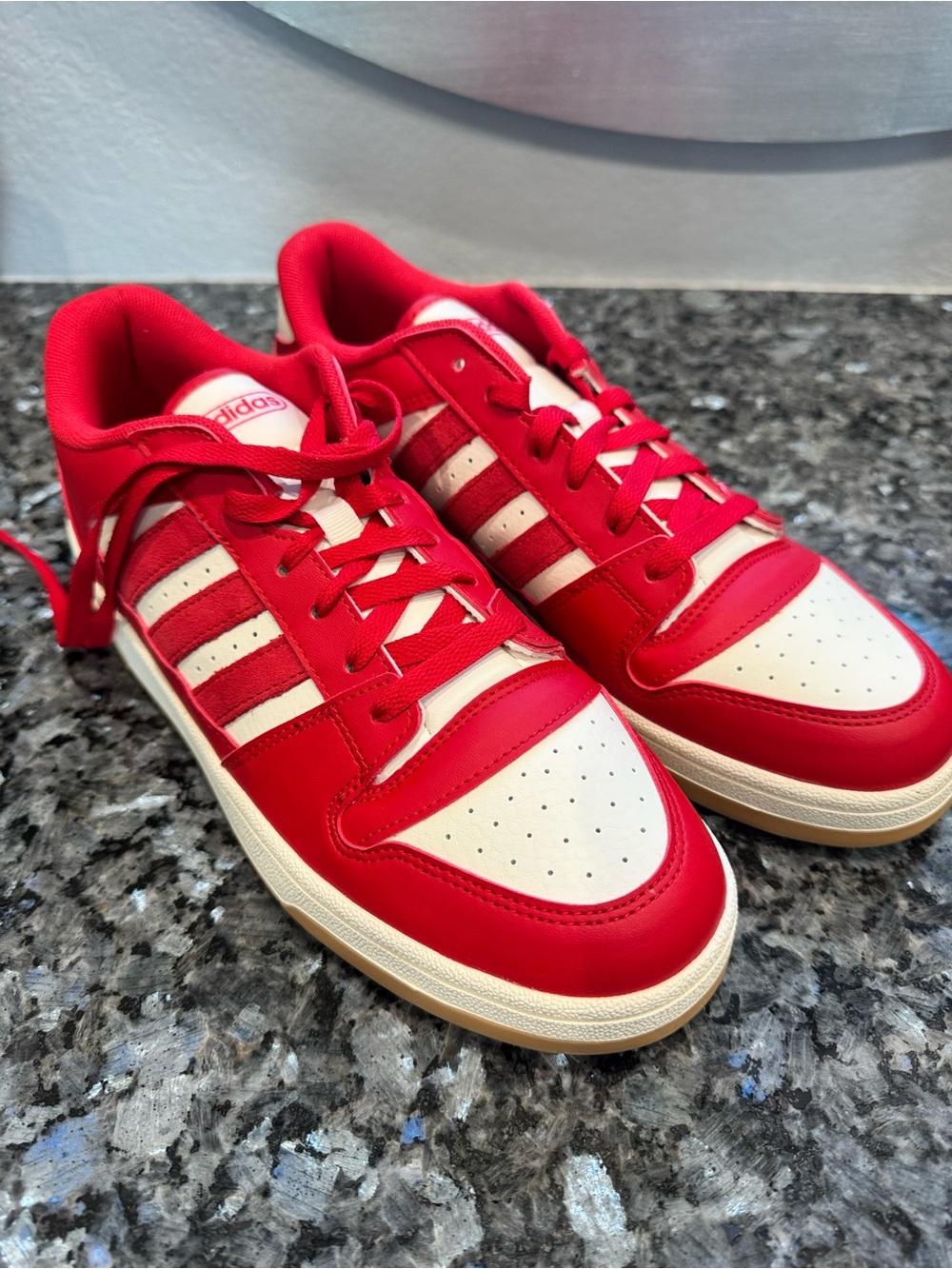 NEW adidas Red and Cream Retro Low-Top Sneakers
